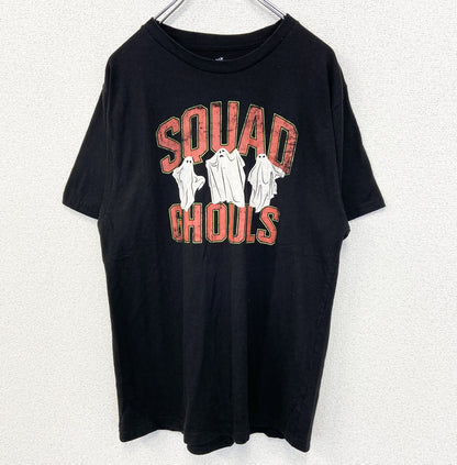 古着 used　celebrate HALLOWEEN　半袖プリントTシャツ　SQUAD GHOULS　おばけ　黒　Mサイズ