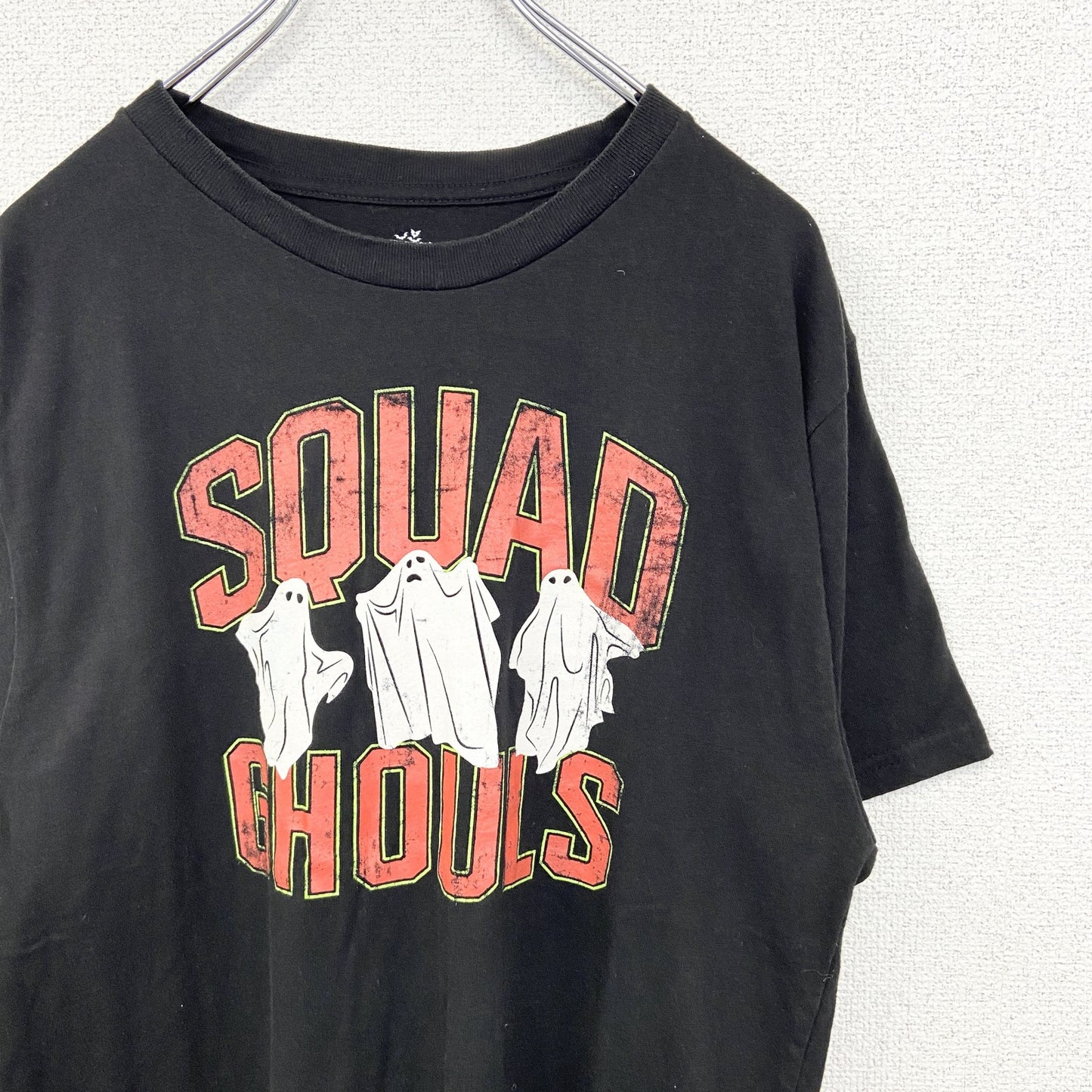 古着 used　celebrate HALLOWEEN　半袖プリントTシャツ　SQUAD GHOULS　おばけ　黒　Mサイズ