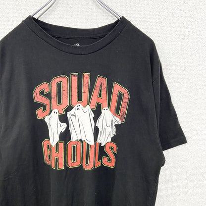 古着 used　celebrate HALLOWEEN　半袖プリントTシャツ　SQUAD GHOULS　おばけ　黒　Mサイズ