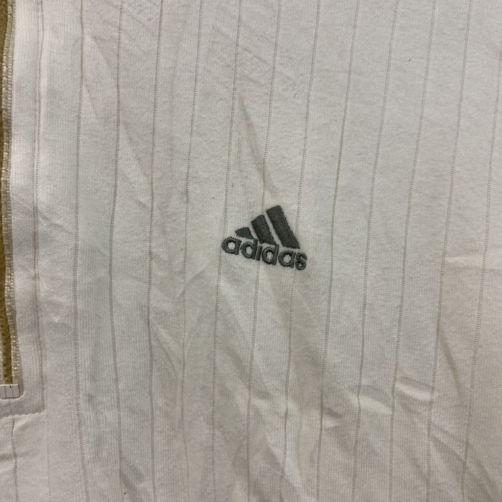 adidas　アディダス　ハーフジップスウェット/トレーナー　白　ホワイト　Mサイズ
