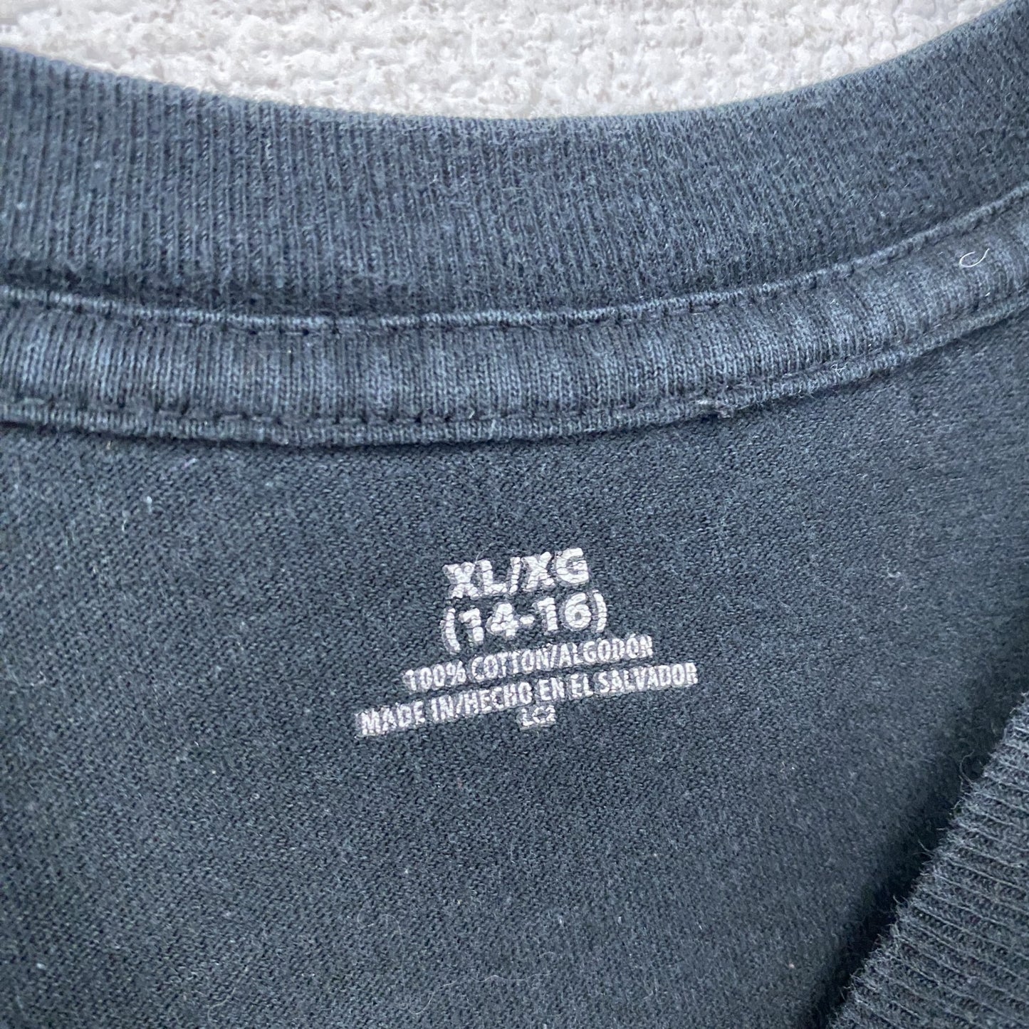 半袖プリントTシャツ　ゾンビ　3連プリント　英字プリント　黒　ブラック　XLサイズ