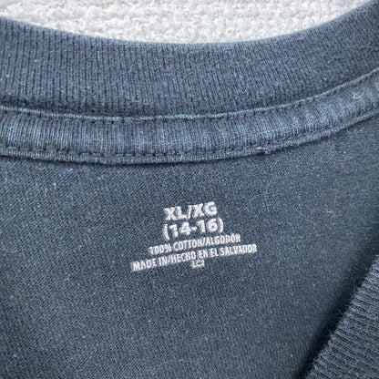 半袖プリントTシャツ　ゾンビ　3連プリント　英字プリント　黒　ブラック　XLサイズ