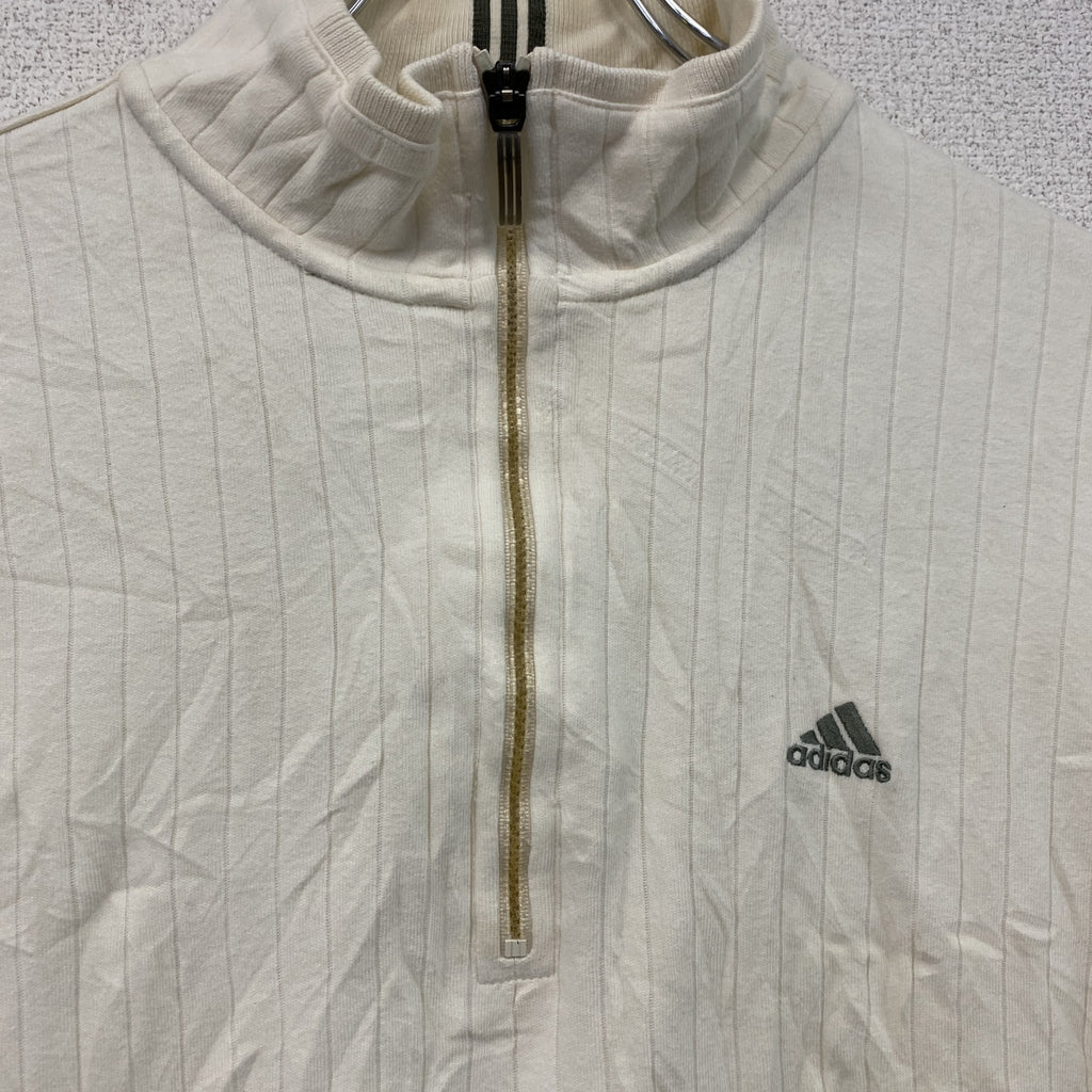 adidas　アディダス　ハーフジップスウェット/トレーナー　白　ホワイト　Mサイズ