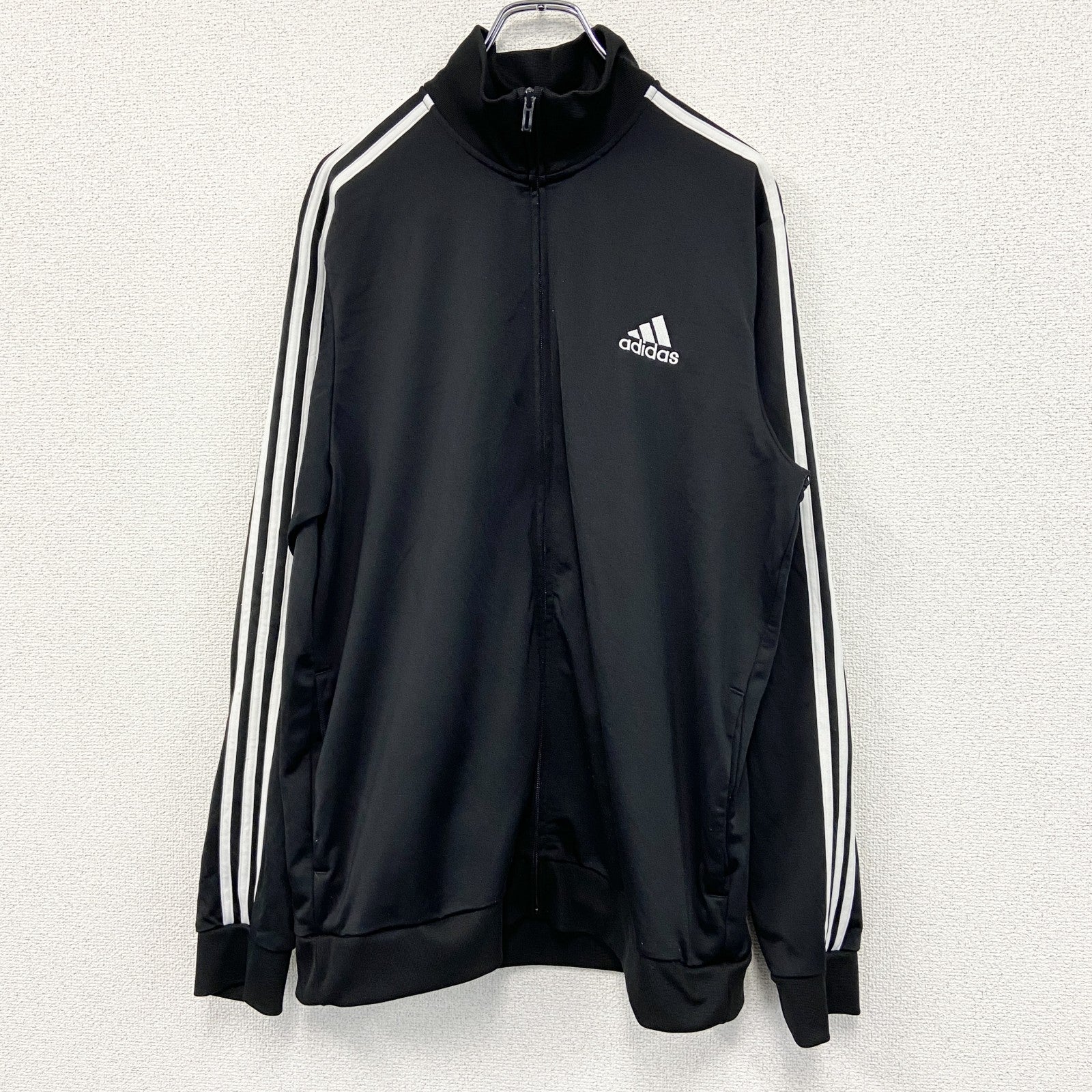 adidas　アディダス　トラックジャケット/ジャージ　黒　ブラック　XLサイズ