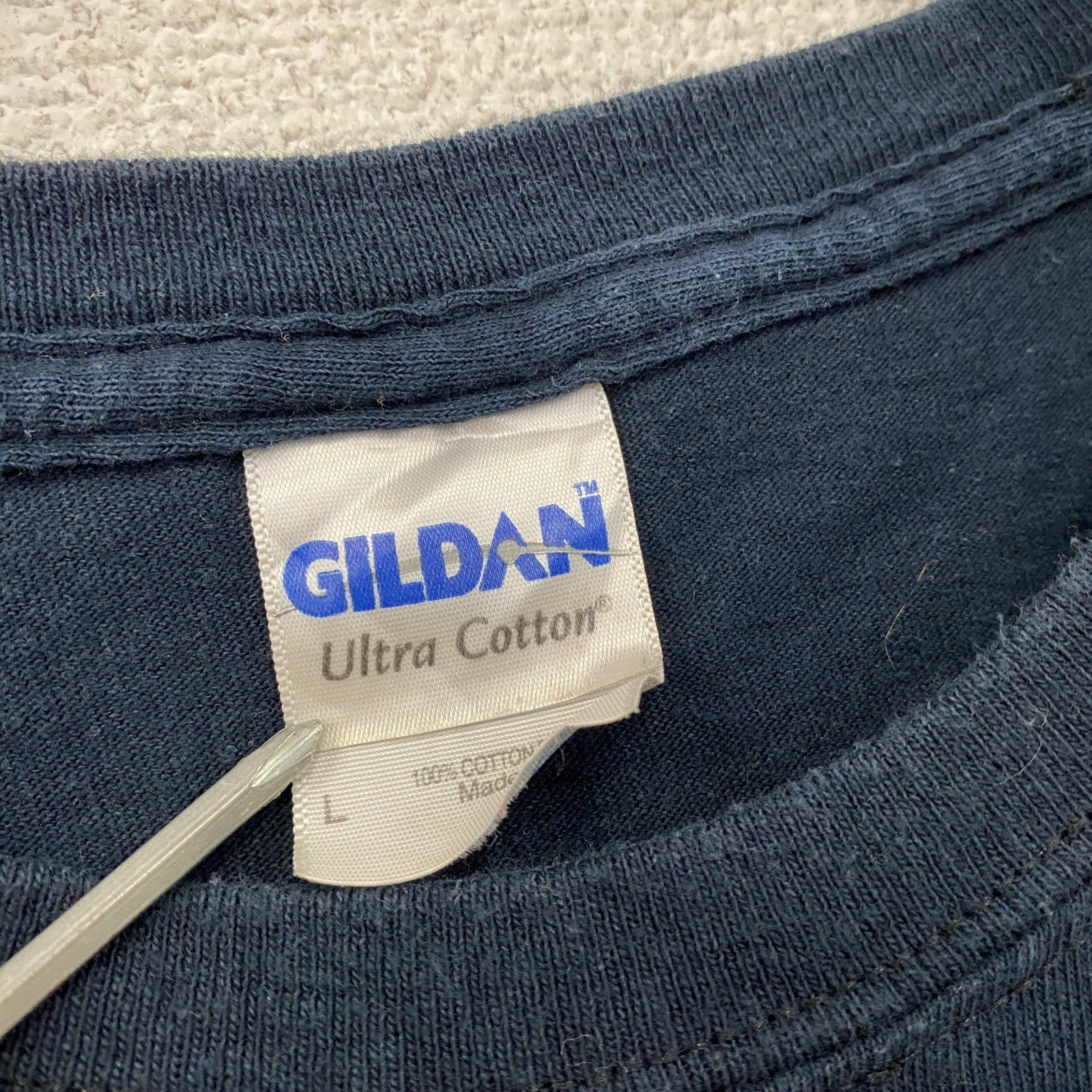 GILDAN　ギルダン　半袖プリントTシャツ　8連プリント　両面プリント　英字プリント　黒　ブラック　Lサイズ