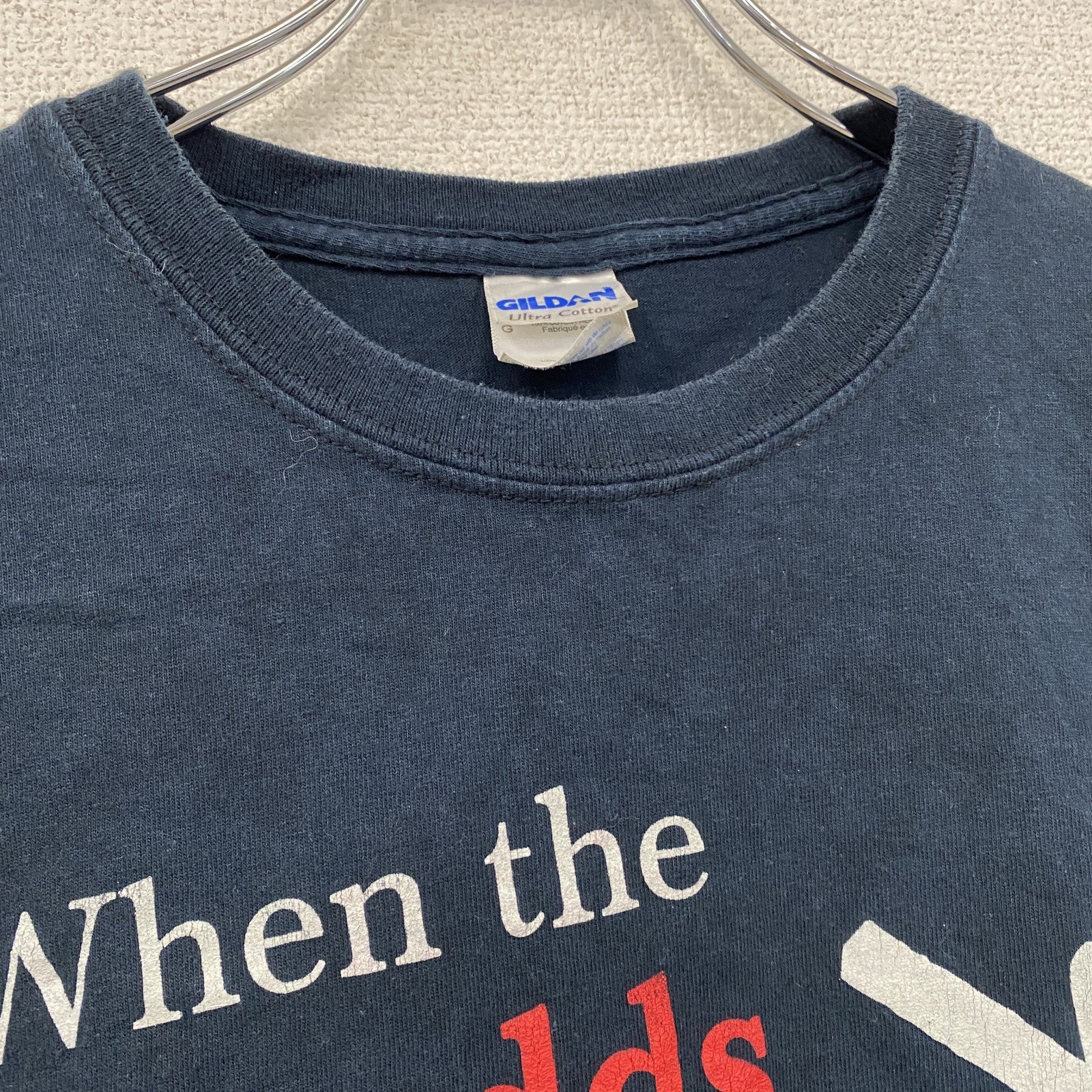 GILDAN　ギルダン　半袖プリントTシャツ　8連プリント　両面プリント　英字プリント　黒　ブラック　Lサイズ