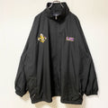 古着 used　CHARLES RIVER　長袖ハイネックナイロンジャケット　ジップアップジャケット　ワンポイント刺繍　LSU　黒