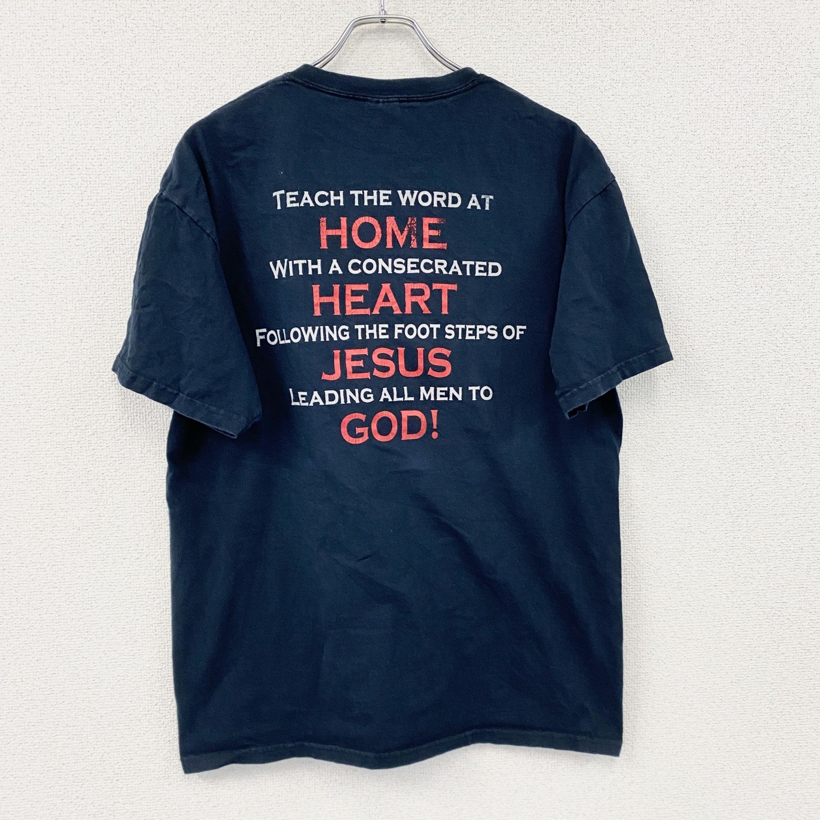 GILDAN　ギルダン　半袖プリントTシャツ　8連プリント　両面プリント　英字プリント　黒　ブラック　Lサイズ