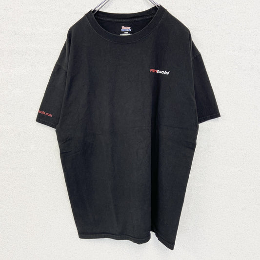 古着 used　Hanes ヘインズ　半袖プリントTシャツ　ビッグT　Film tools　クルーネック　黒　Lサイズ