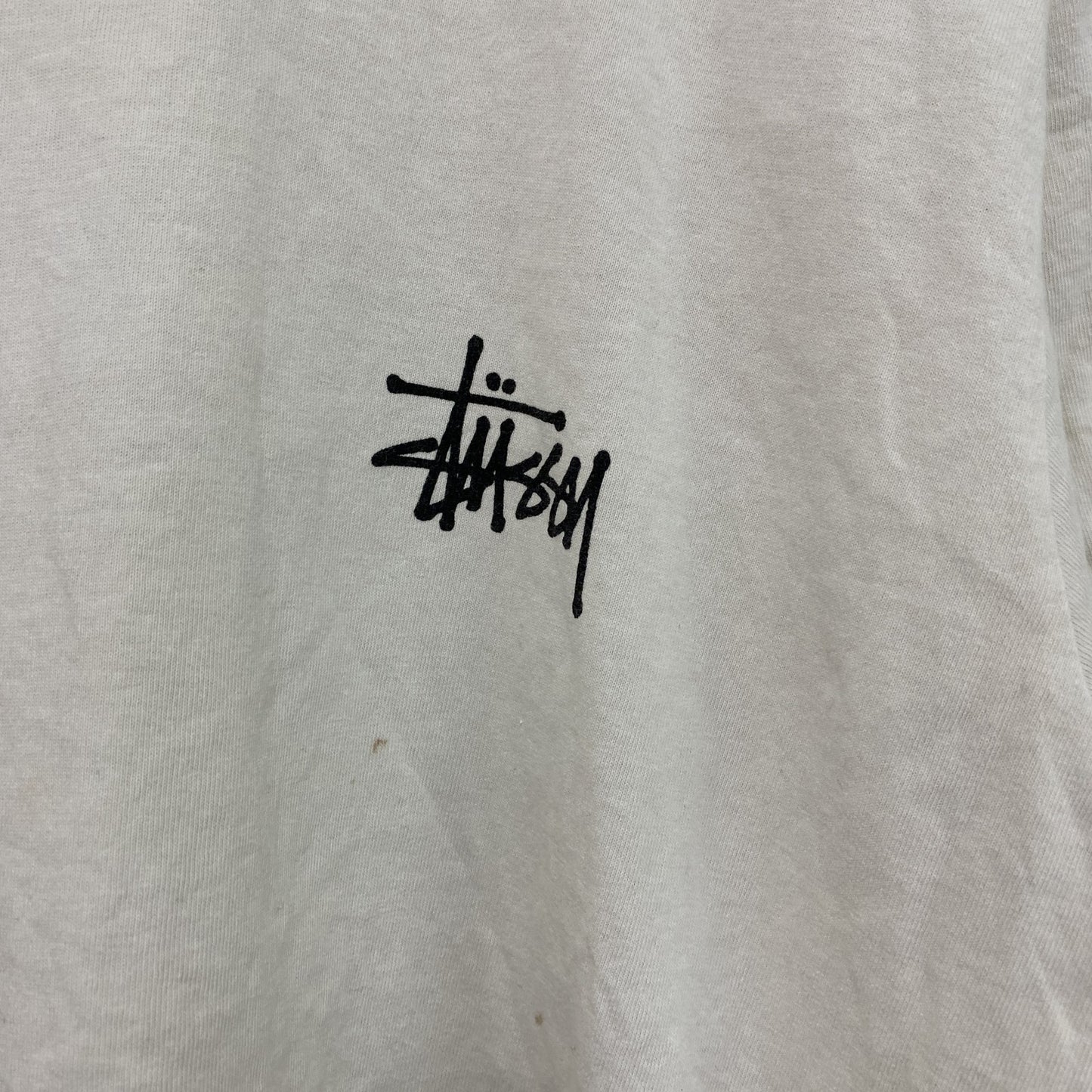STUSSY　ステューシー　半袖Tシャツ　デカロゴ　白　ホワイト　Sサイズ
