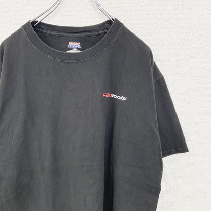 古着 used　Hanes ヘインズ　半袖プリントTシャツ　ビッグT　Film tools　クルーネック　黒　Lサイズ