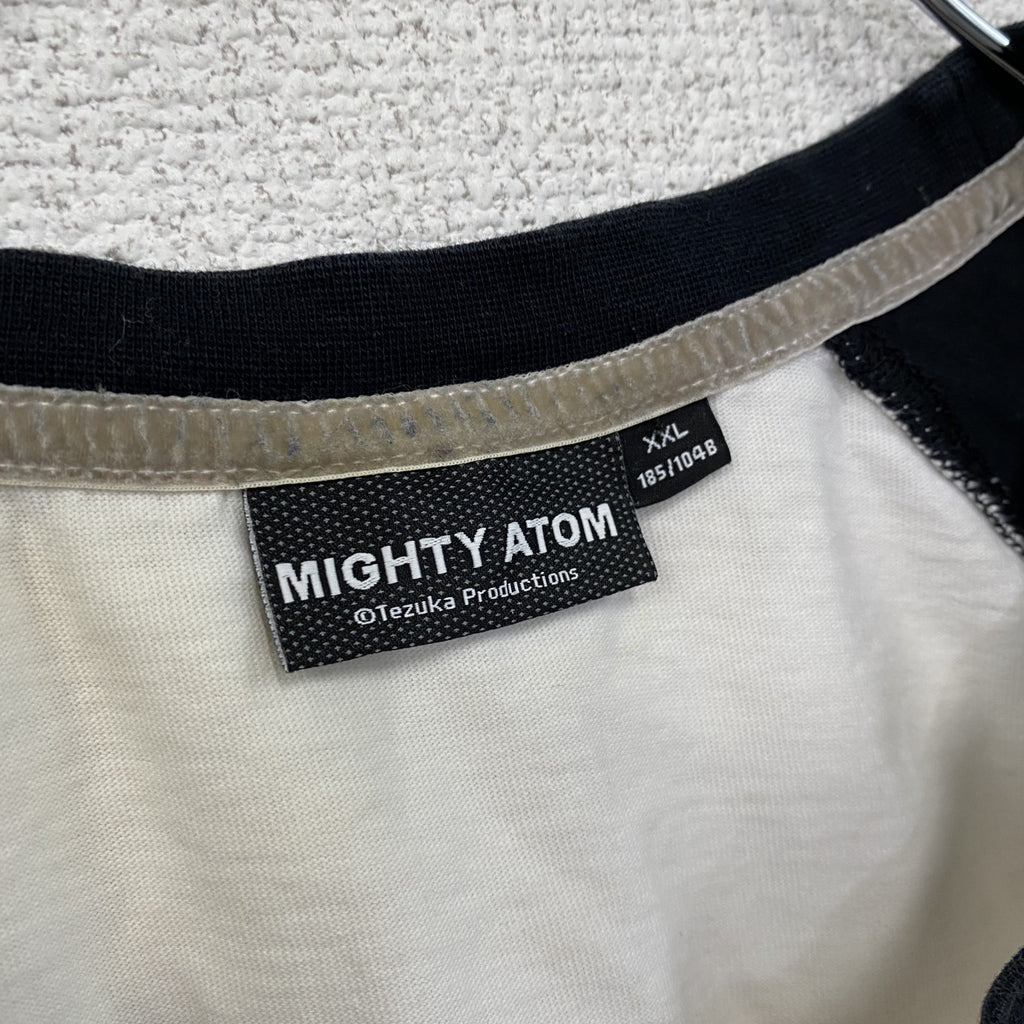 MIGHTY ATOM　鉄腕アトム　半袖プリントTシャツ　ラグランT　白　ホワイト　2XLサイズ