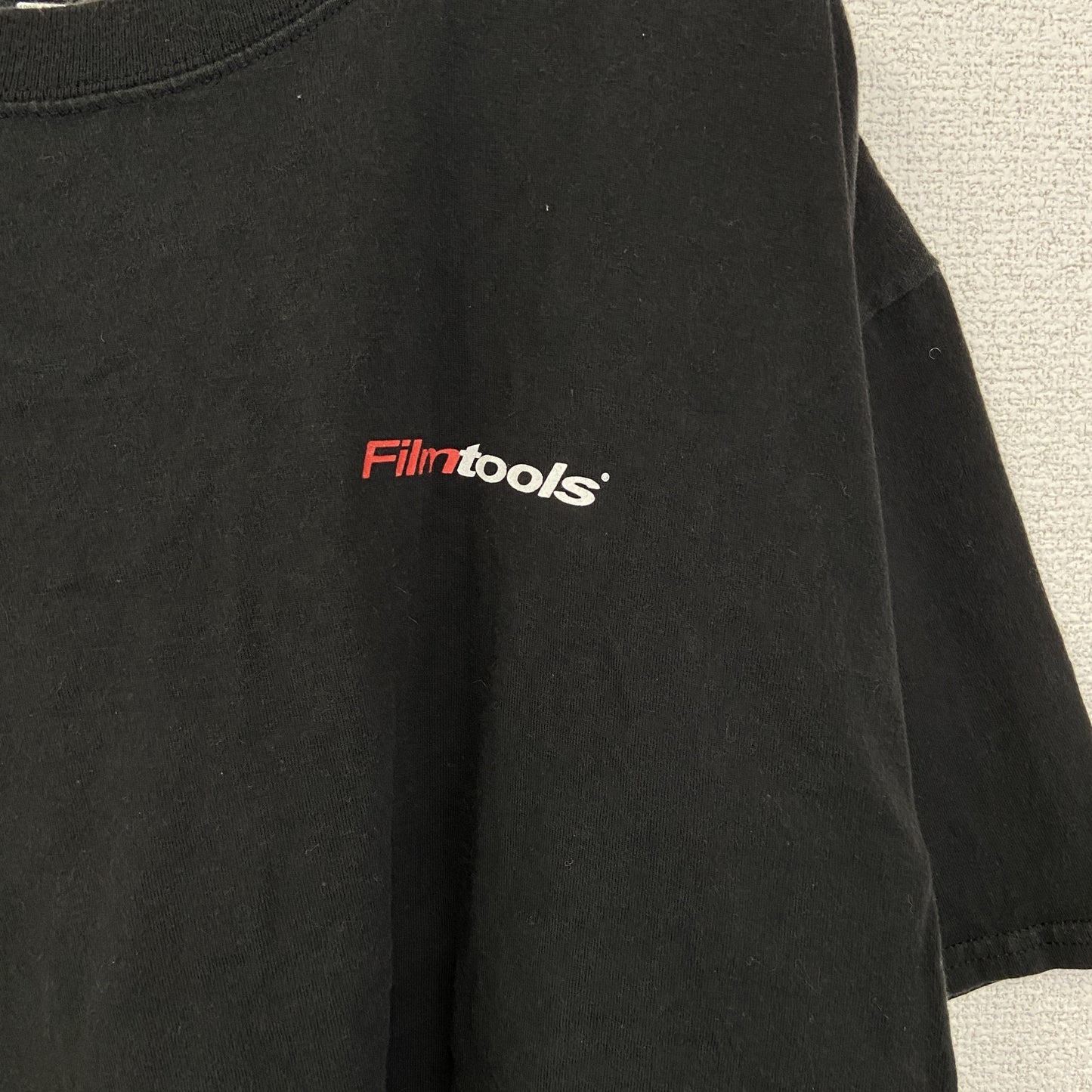古着 used　Hanes ヘインズ　半袖プリントTシャツ　ビッグT　Film tools　クルーネック　黒　Lサイズ