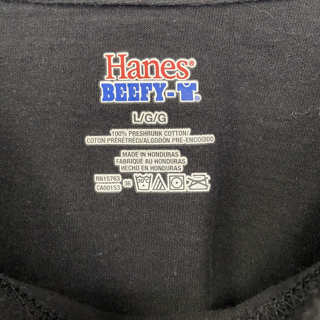 古着 used　Hanes ヘインズ　半袖プリントTシャツ　ビッグT　Film tools　クルーネック　黒　Lサイズ