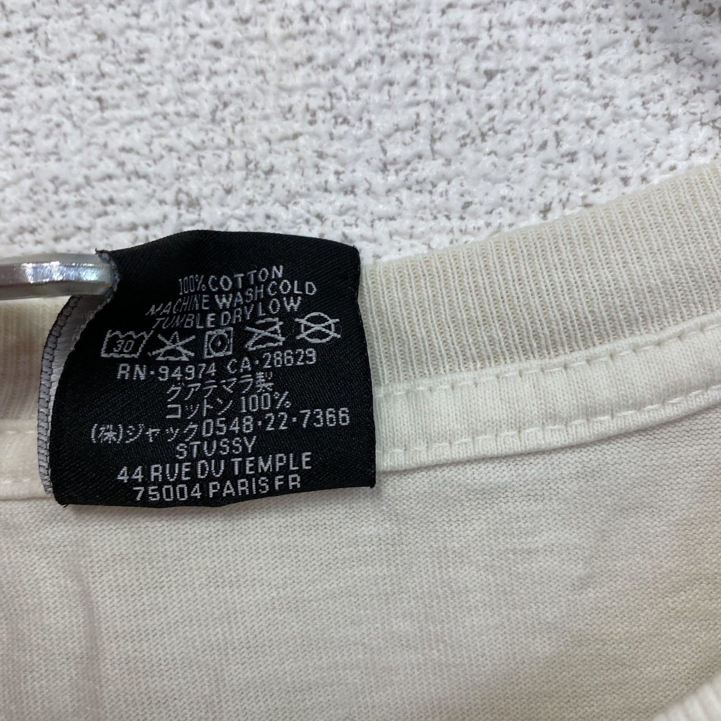 STUSSY　ステューシー　半袖Tシャツ　デカロゴ　白　ホワイト　Sサイズ