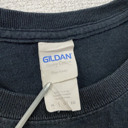GILDAN　ギルダン　半袖プリントアニマルTシャツ　リス　ミュージック　黒　ブラック　XLサイズ