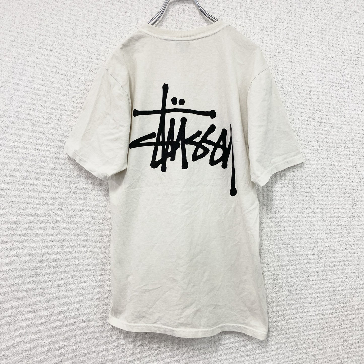 STUSSY　ステューシー　半袖Tシャツ　デカロゴ　白　ホワイト　Sサイズ