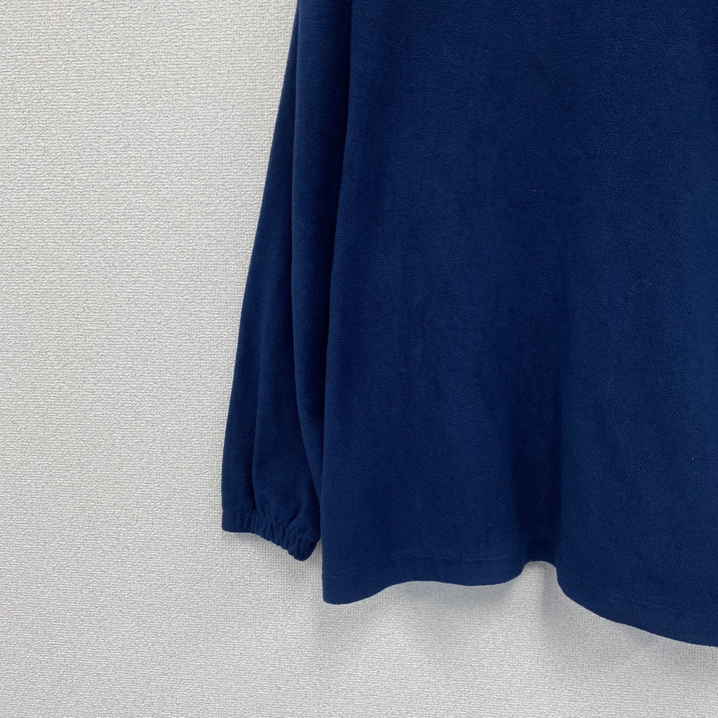 FRUIT OF THE LOOM　ハーフジップフリースジャケット　ハの字ポケット　ワッペン　ワンポイント　紺　ネイビー　Lサイズ