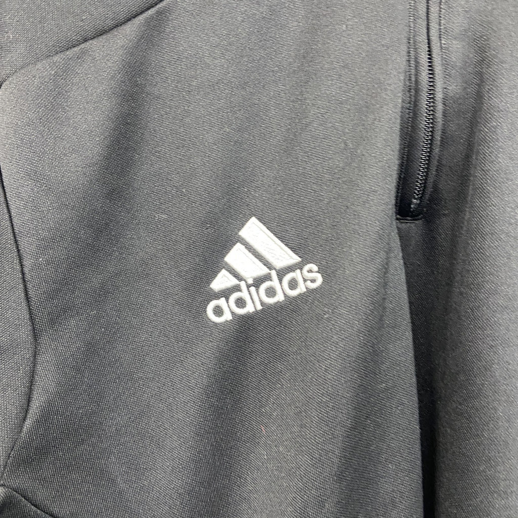 adidas　アディダス　climalite　ハーフジッププルオーバージャージ　スリーストライプス　黒　XLサイズ