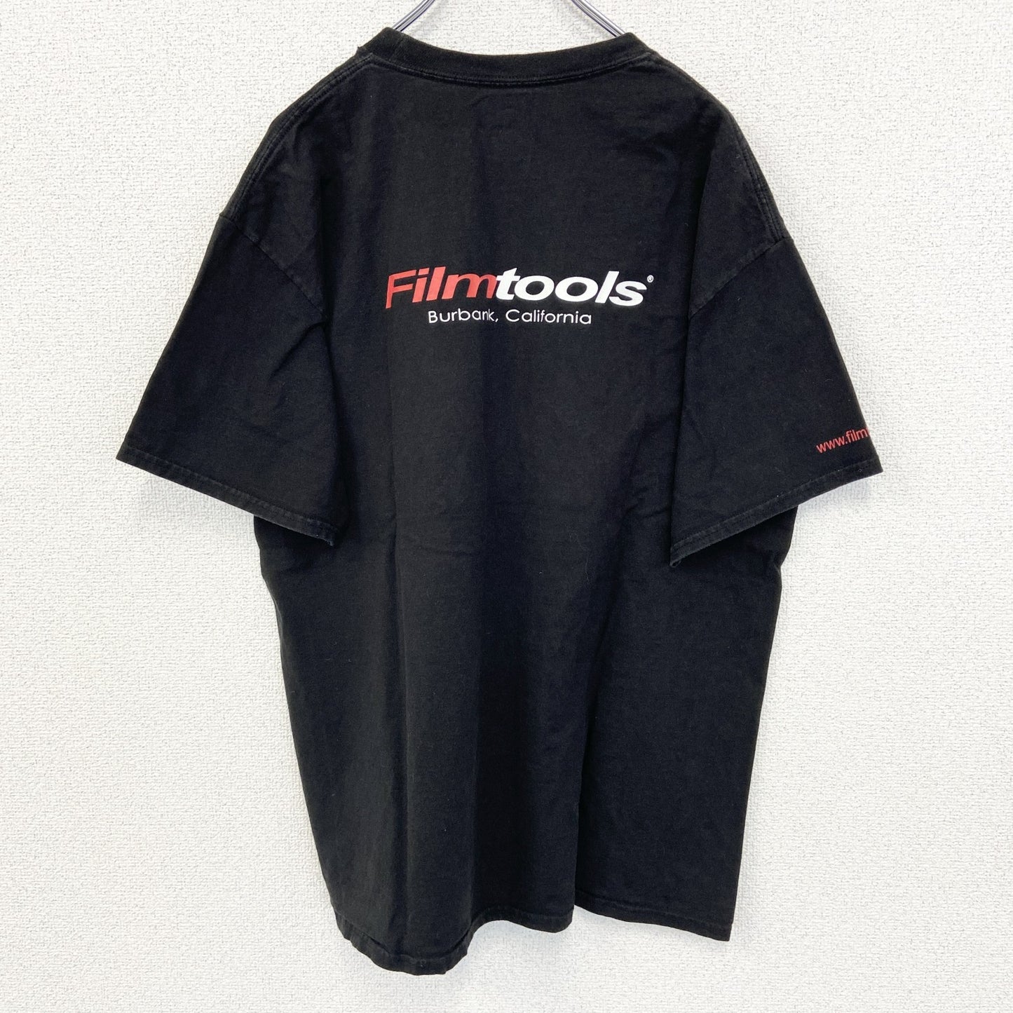 古着 used　Hanes ヘインズ　半袖プリントTシャツ　ビッグT　Film tools　クルーネック　黒　Lサイズ