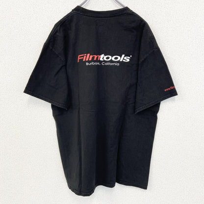 古着 used　Hanes ヘインズ　半袖プリントTシャツ　ビッグT　Film tools　クルーネック　黒　Lサイズ