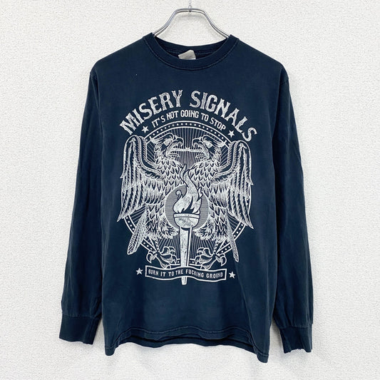 FRUIT OF THE LOOM　ミザリーシグナルズ　長袖バンドTシャツ/ロンT　紺　ネイビー　Mサイズ