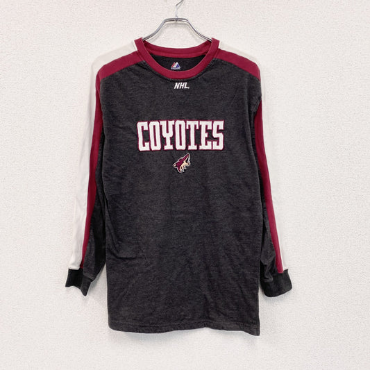 Majestic　NHL　長袖プリントTシャツ　ダークグレー　Mサイズ