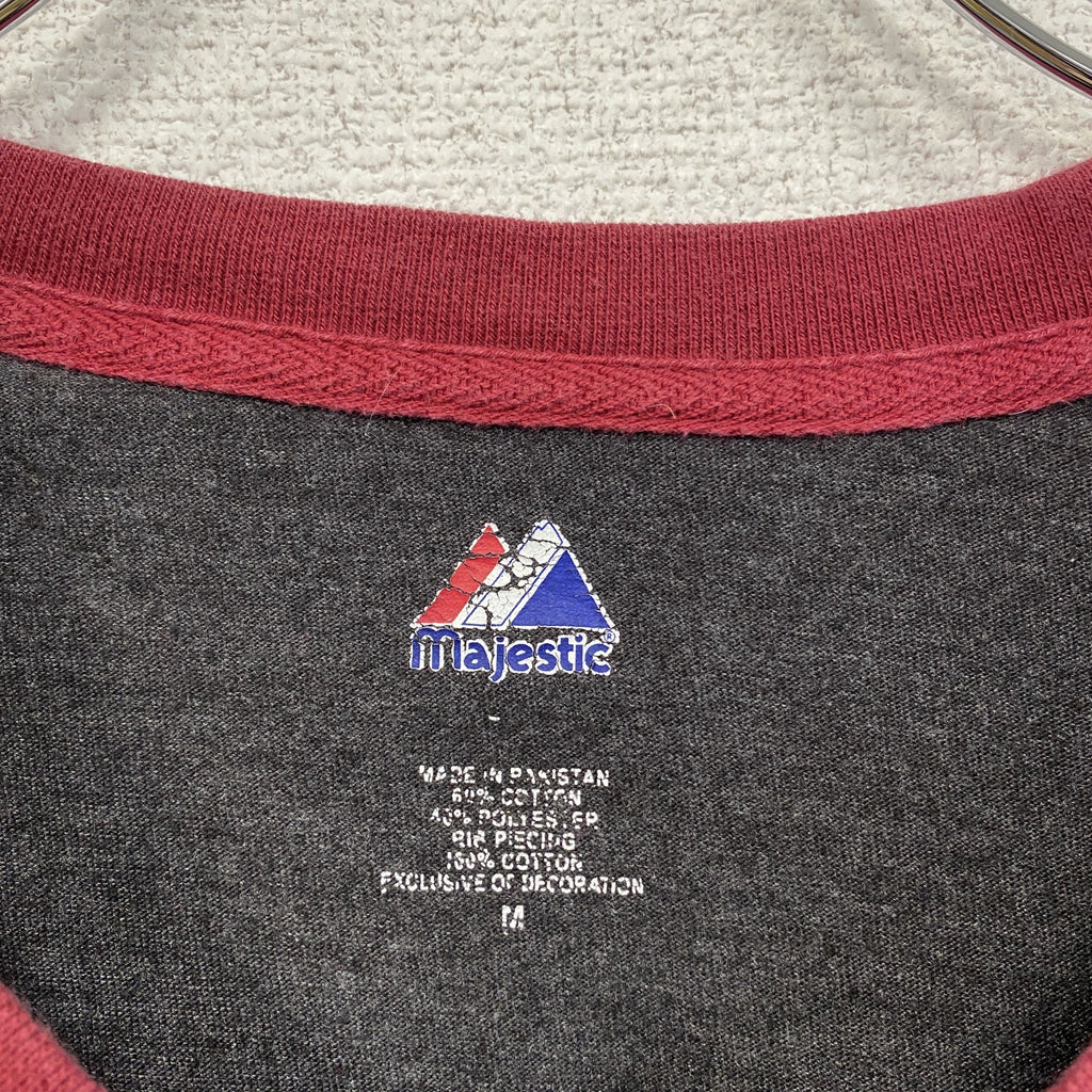 Majestic　NHL　長袖プリントTシャツ　ダークグレー　Mサイズ