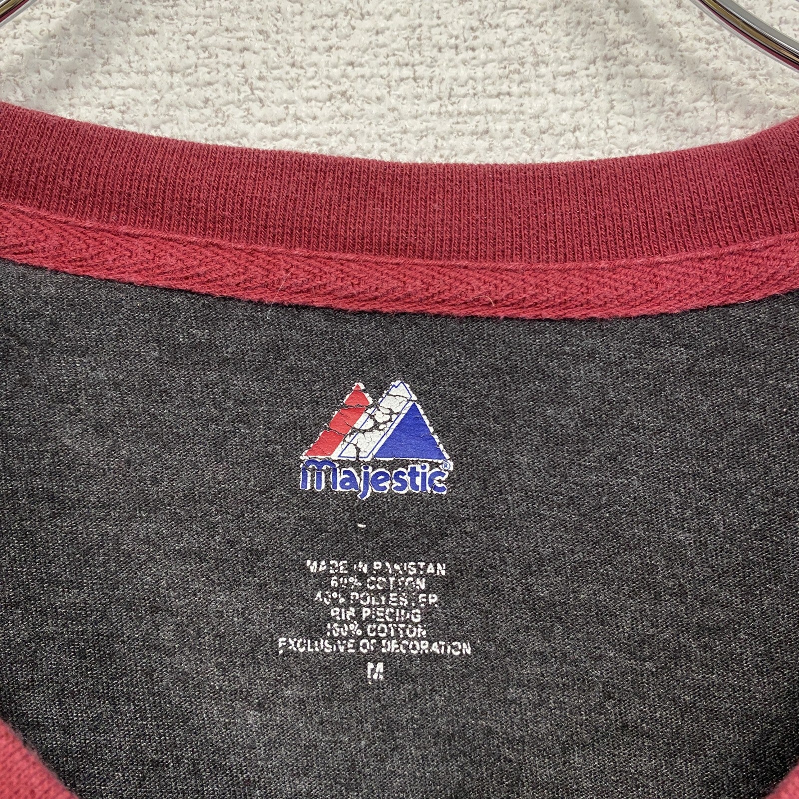 Majestic　NHL　長袖プリントTシャツ　ダークグレー　Mサイズ