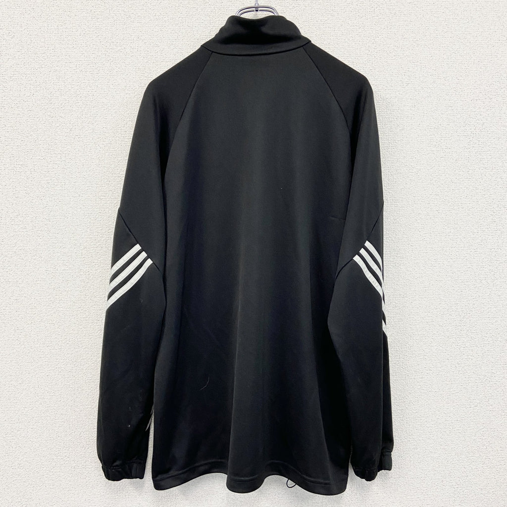 adidas　アディダス　climalite　ハーフジッププルオーバージャージ　スリーストライプス　黒　XLサイズ