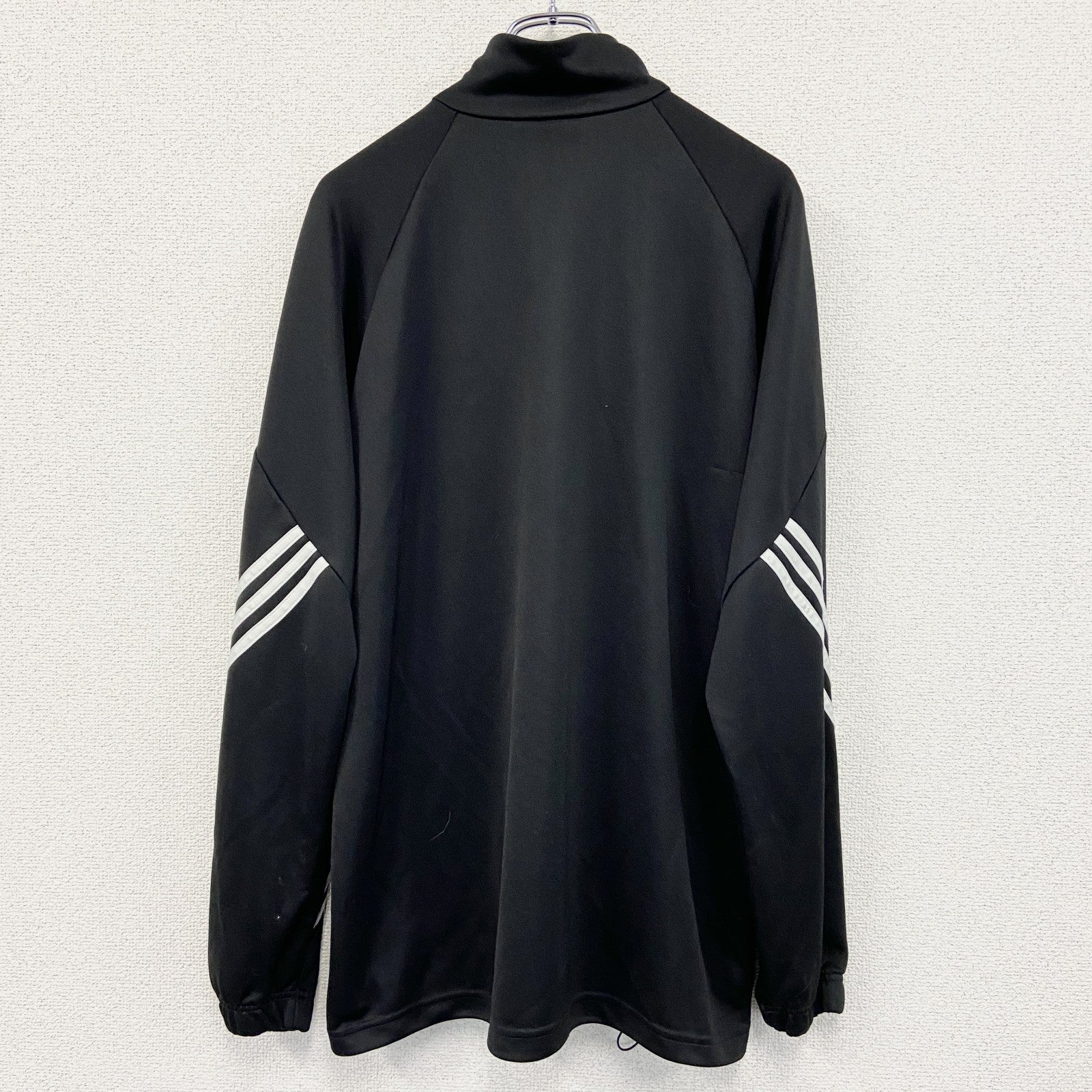 adidas　アディダス　climalite　ハーフジッププルオーバージャージ　スリーストライプス　黒　XLサイズ