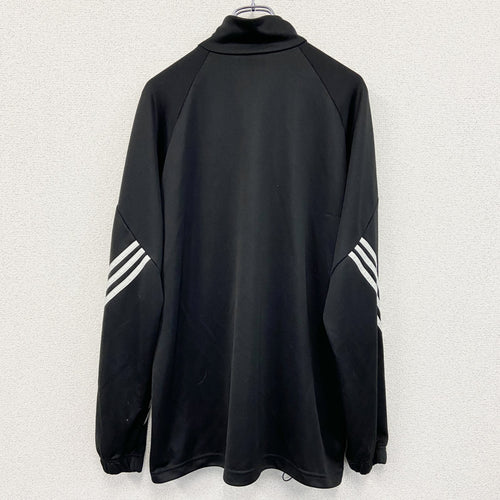 adidas　アディダス　climalite　ハーフジッププルオーバージャージ　スリーストライプス　黒　XLサイズ