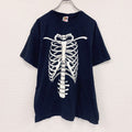 FRUIT OF THELOOM　フルーツオブザルーム　ボーン　骨　半袖プリントTシャツ　紺　ネイビー　XLサイズ