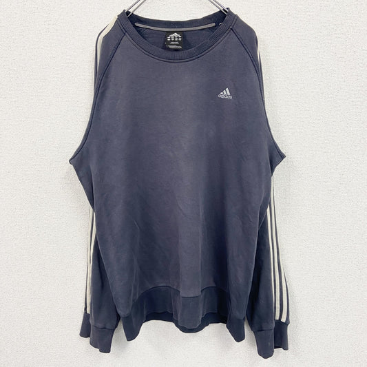 00s～　adidas　アディダス　スウェット/トレーナー　ヴィンテージ　スリーストライプス　紺　ネイビー　Lサイズ