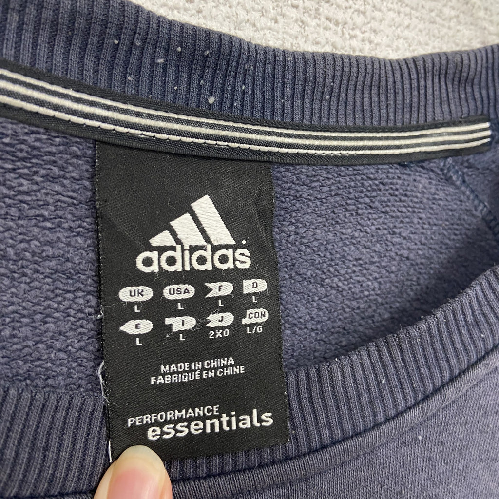 00s～　adidas　アディダス　スウェット/トレーナー　ヴィンテージ　スリーストライプス　紺　ネイビー　Lサイズ