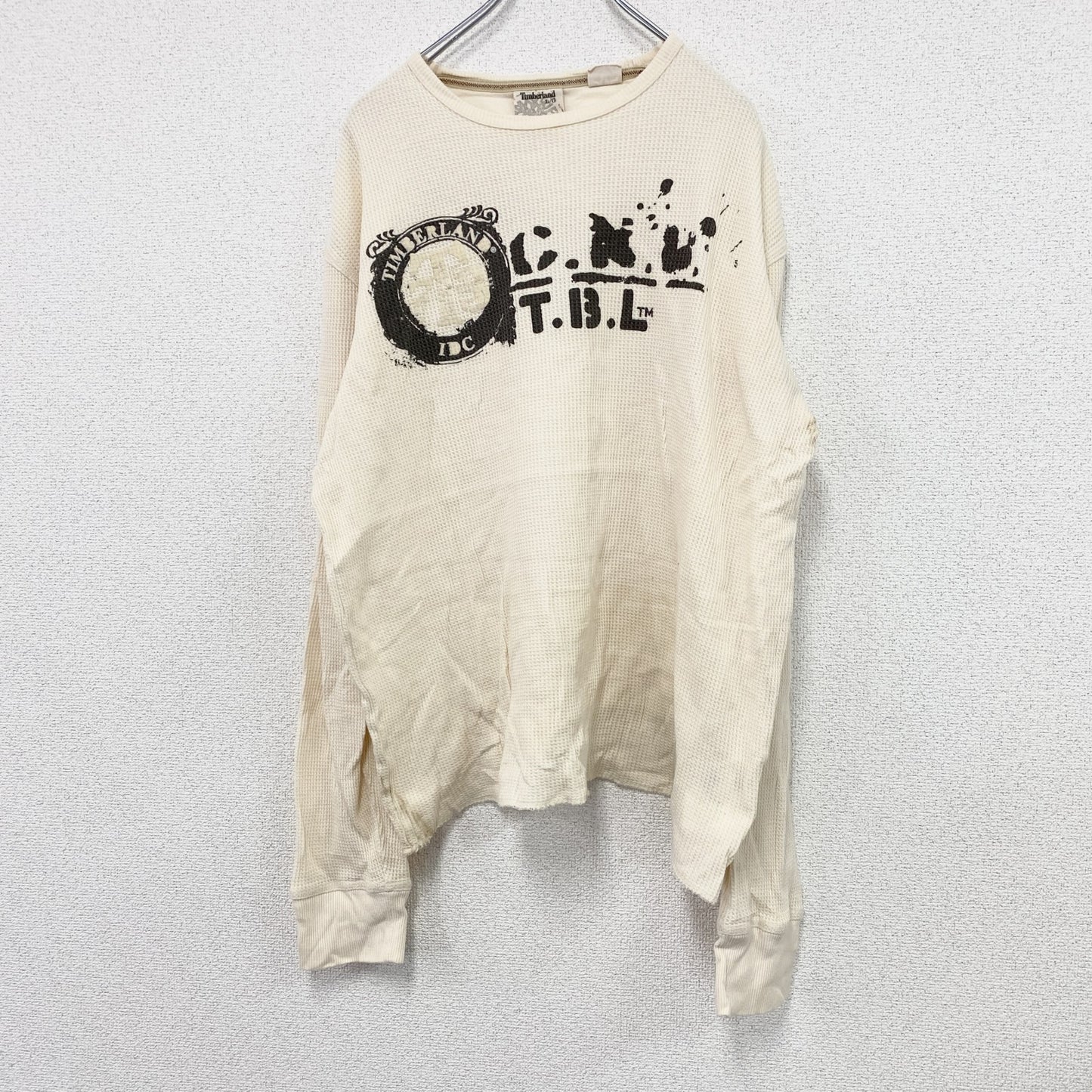 Timberland　ティンバーランド　長袖Tシャツ/ロンT　ワッフルT　サーマル　オフホワイト　Lサイズ