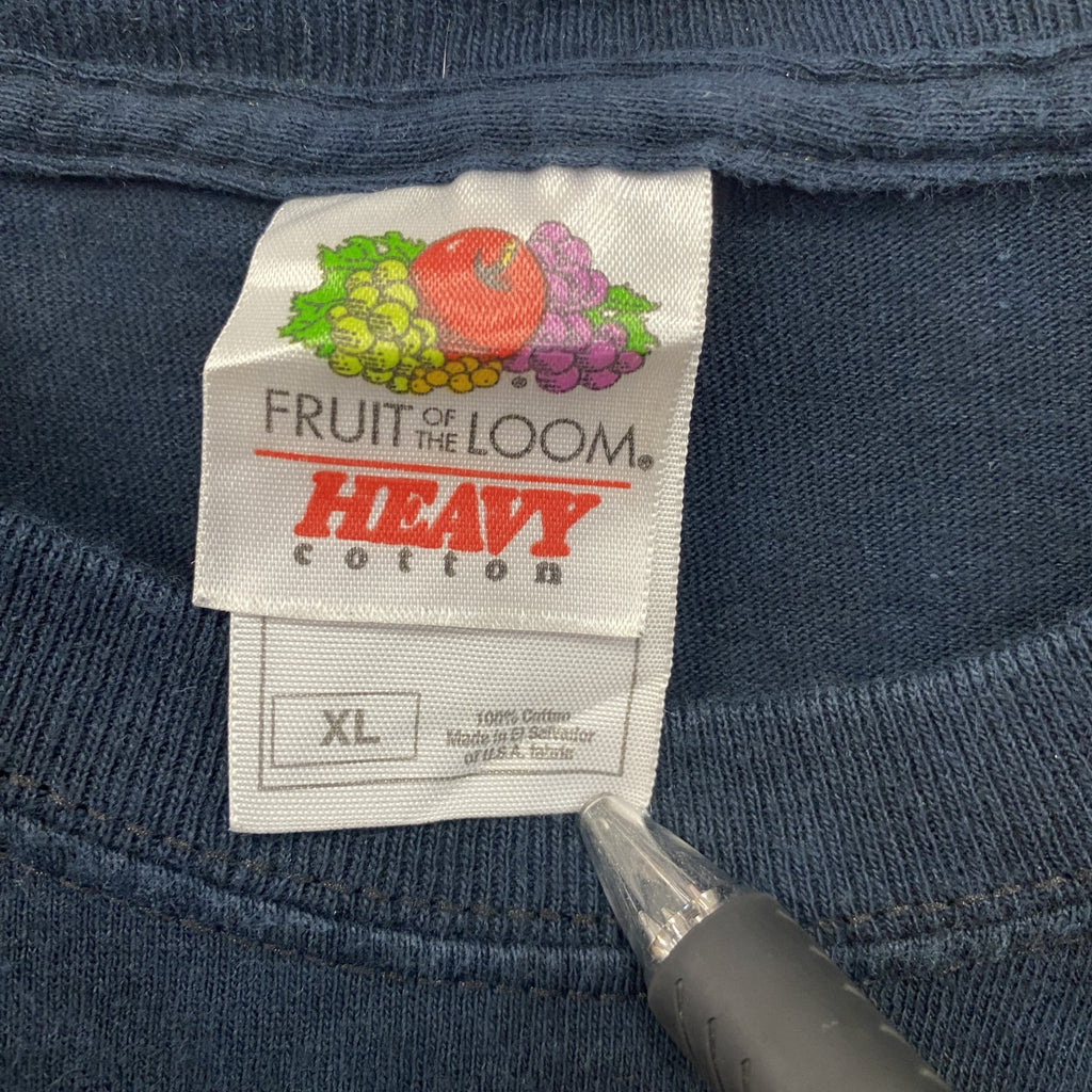FRUIT OF THELOOM　フルーツオブザルーム　ボーン　骨　半袖プリントTシャツ　紺　ネイビー　XLサイズ