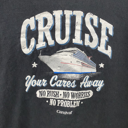 Carnival Cruise　半袖プリントTシャツ　6連プリント　アーチプリント　英字プリント　船　黒　ブラック