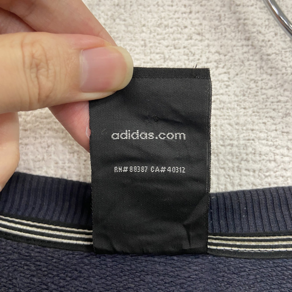 00s～　adidas　アディダス　スウェット/トレーナー　ヴィンテージ　スリーストライプス　紺　ネイビー　Lサイズ