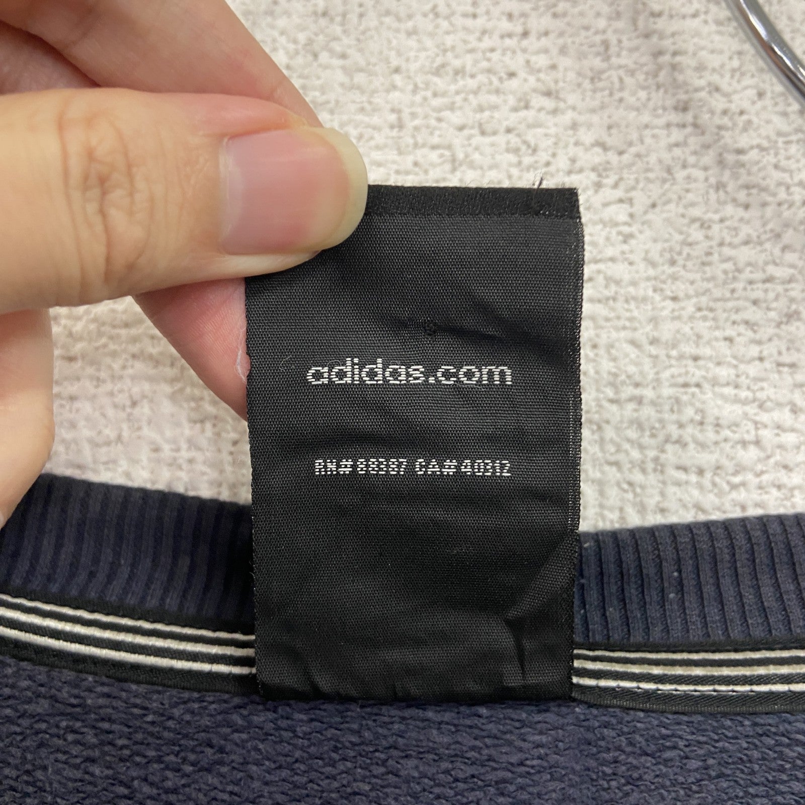 00s～　adidas　アディダス　スウェット/トレーナー　ヴィンテージ　スリーストライプス　紺　ネイビー　Lサイズ