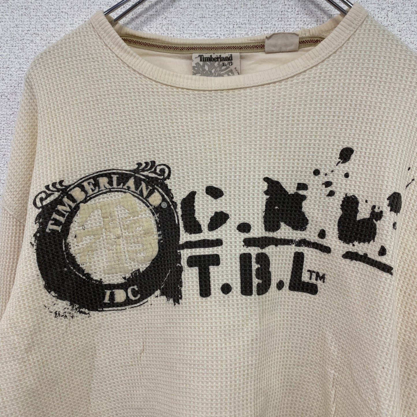 Timberland　ティンバーランド　長袖Tシャツ/ロンT　ワッフルT　サーマル　オフホワイト　Lサイズ