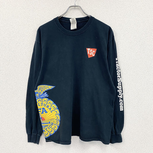 GILDAN　ギルダン　長袖プリントTシャツ/ロンT　FFA　黒　ブラック　Lサイズ