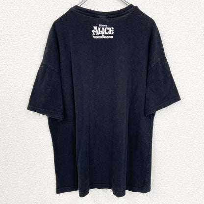 古着 used　ZARA　Disney　ディズニー　不思議の国のアリス　半袖キャラクタービッグプリントTシャツ　黒　Lサイズ