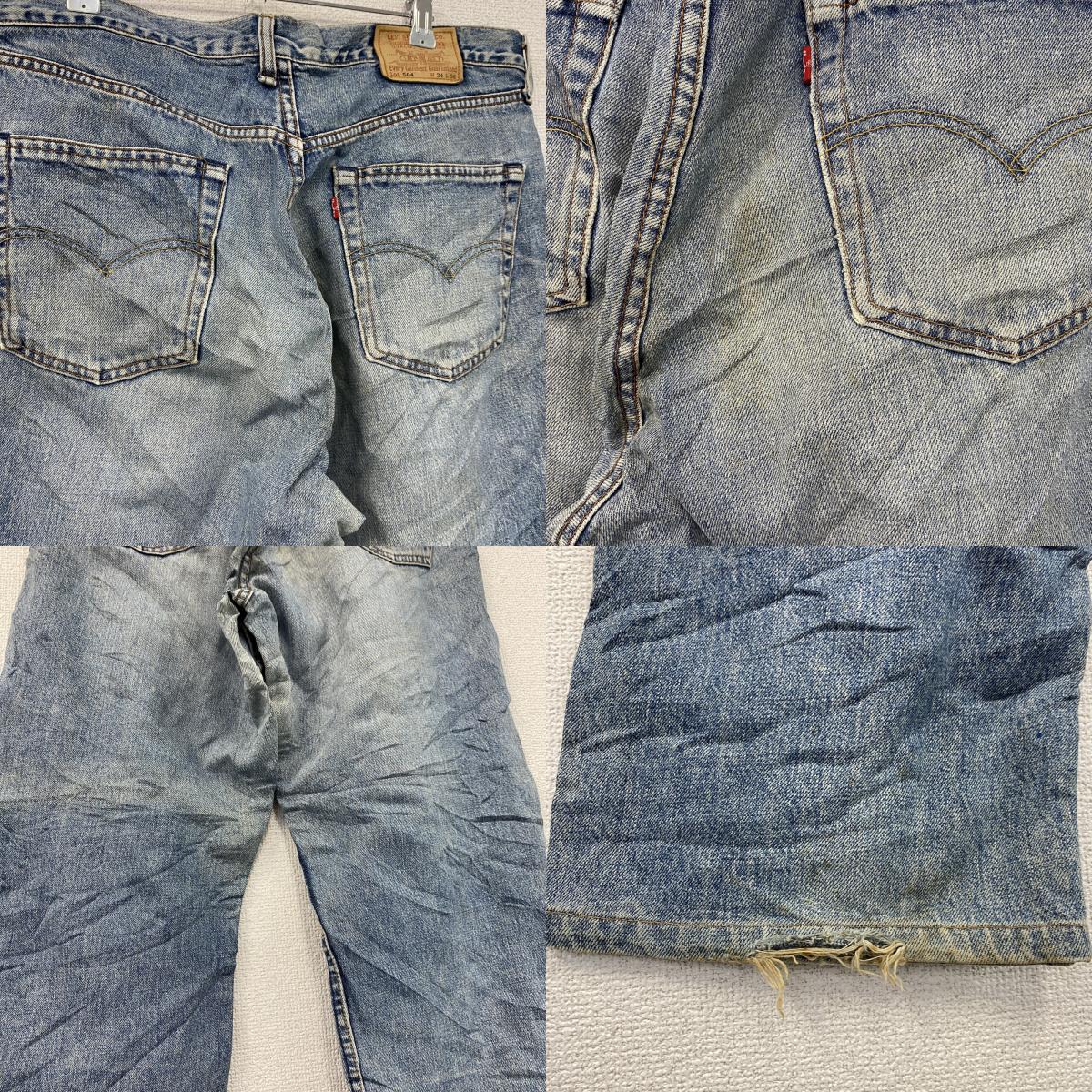 Levi's　リーバイス　504　デニムパンツ/ダメージジーンズ　ジップフライ　インディゴ　W34サイズ