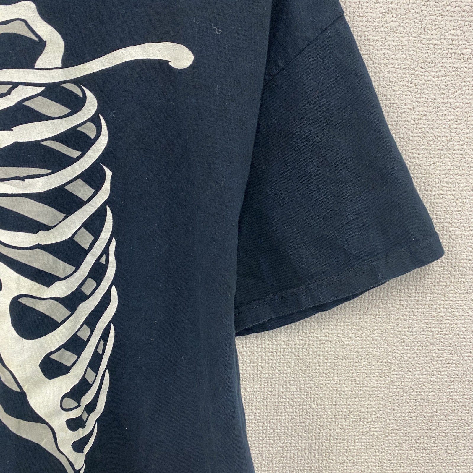 FRUIT OF THELOOM　フルーツオブザルーム　ボーン　骨　半袖プリントTシャツ　紺　ネイビー　XLサイズ