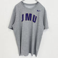 古着 used　NIKE ナイキ　半袖カレッジプリントTシャツ　JMU　ジェームズマディソン大学　レトロ　グレー　Lサイズ