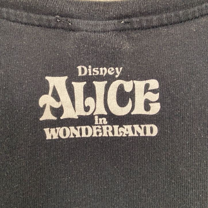 古着 used　ZARA　Disney　ディズニー　不思議の国のアリス　半袖キャラクタービッグプリントTシャツ　黒　Lサイズ