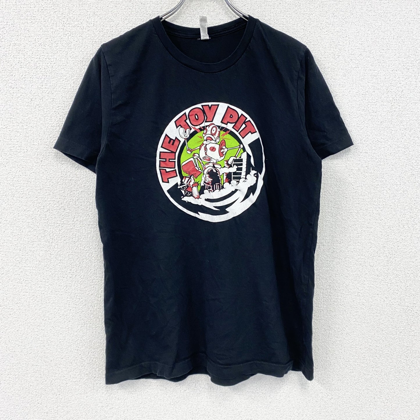 CANVAS　半袖プリントTシャツ　両面プリント　ロボット　4連プリント　黒　ブラック　Lサイズ