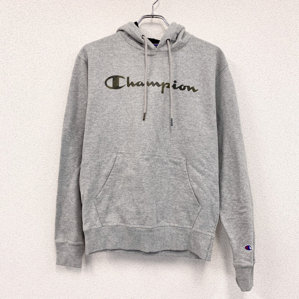Champion　チャンピオン　スウェットパーカー/フーディー　デカロゴ　現行　灰色　グレー　Sサイズ