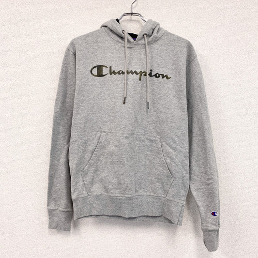 Champion　チャンピオン　スウェットパーカー/フーディー　デカロゴ　現行　灰色　グレー　Sサイズ